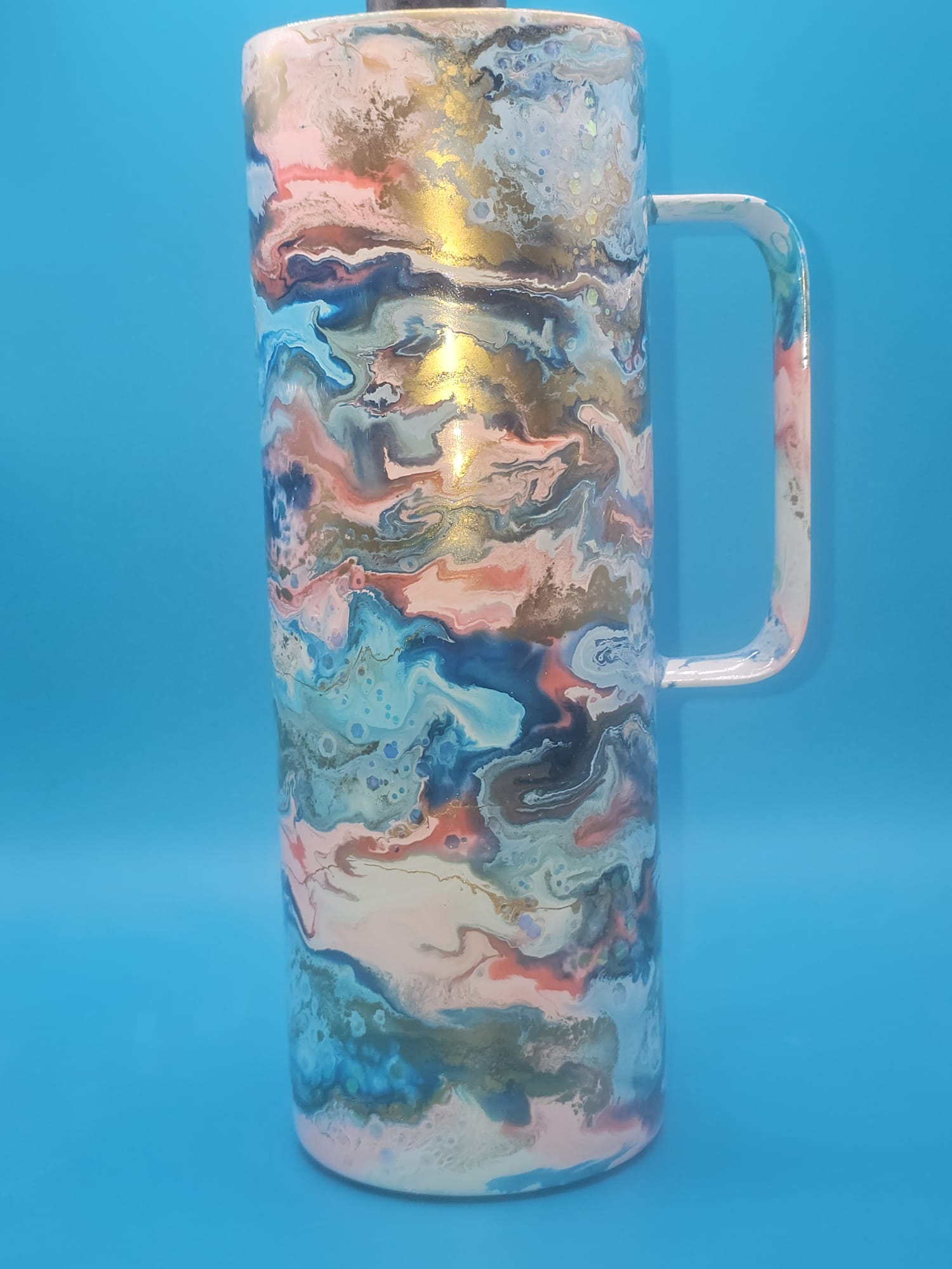 Tumbler à anse Aurore — Résine artisanale